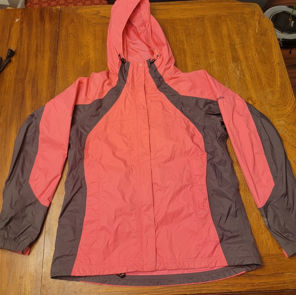 Columbia Pink & Grey Wind Jacket - Size Large